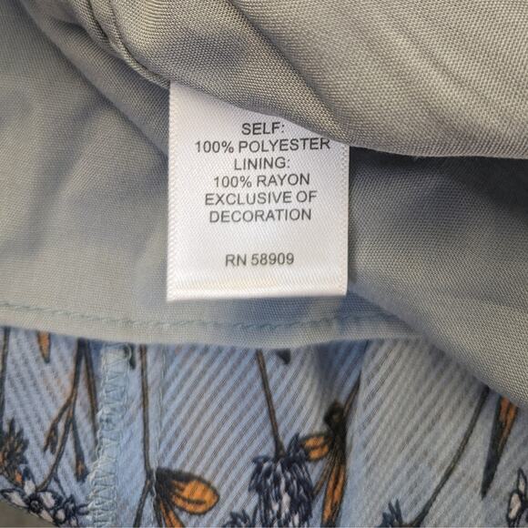 Chelsea & Violet Midi Skirt Tiered Sheer Layered Slate Blue Floral Size Medium - Picture 6 of 10